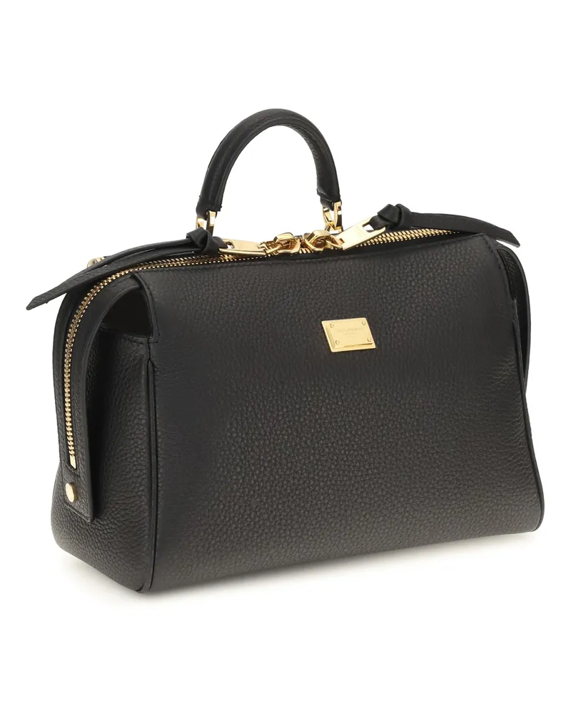 Dolce & Gabbana Calf Leather Top Handle Bag — Black Black