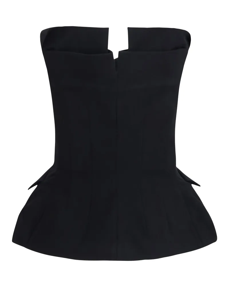 Magda Butrym Women's Cotton Bustier Corset Top Black Silk; Elastane Shirt Black