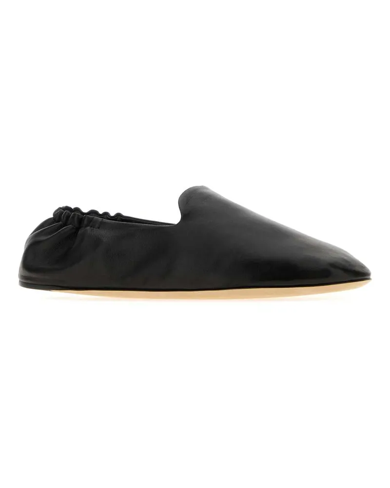 The Row Women's Black Nappa Leather Casa Ballerinas Ballerine Flat Shoes Black