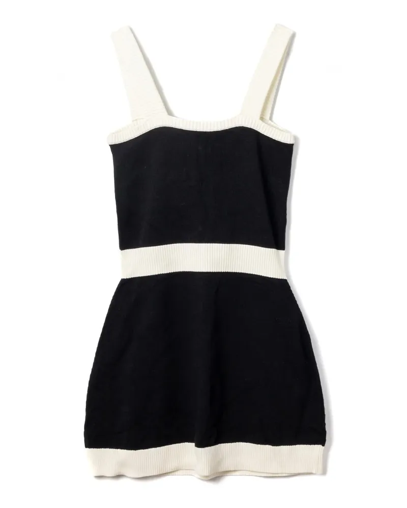 Viktor & Rolf Ribbed Knit Colorblock Dress — Black Black