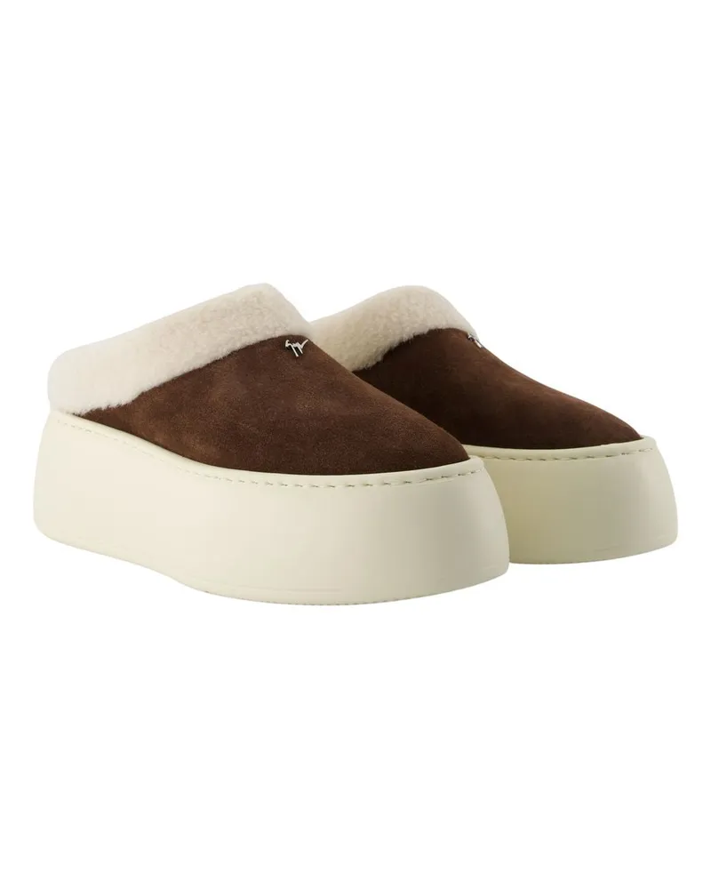 Giuseppe Zanotti Women's Sabot -  Leather Brown Shoes Flat-Shoes Brown