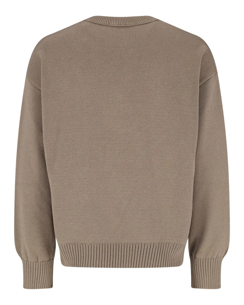 AMI Paris Men Ami Sweaters Beige Cotton Beige