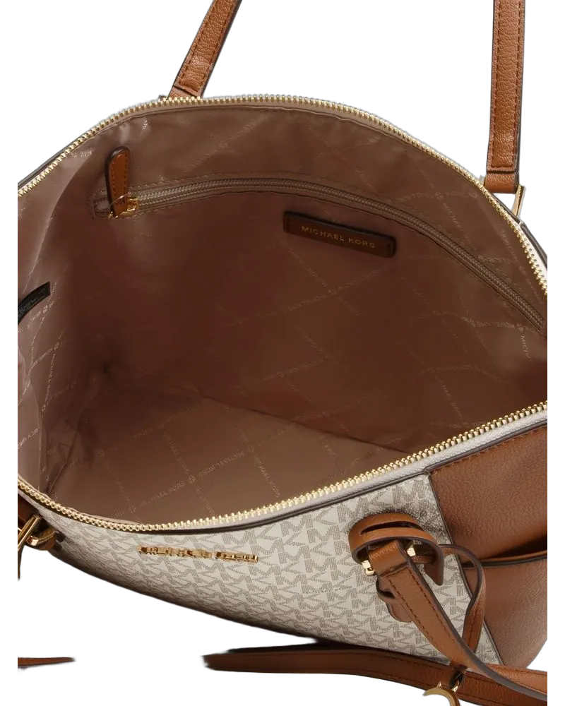 Michael Kors Women's Tote Vanilla Polyvinyl Chloride Tote-bags Brown