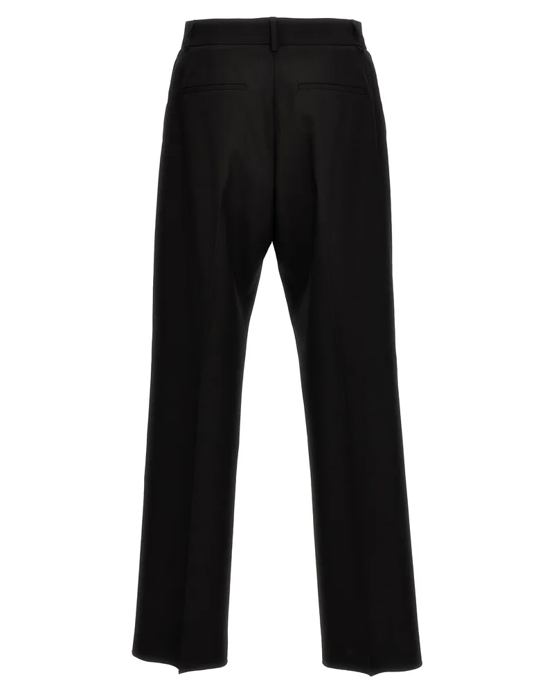 Valentino Garavani Men's Black Virgin Wool Dress Pants Black