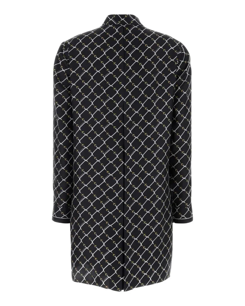 Gucci Women's Printed Silk Mini Dress Blackwhitemc Abiti Black