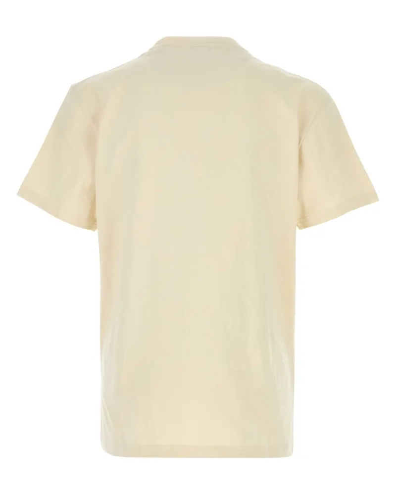 Alexander McQueen Gessoiceblue Exterior: Cotton T-Shirt T-shirts And Polos Beige