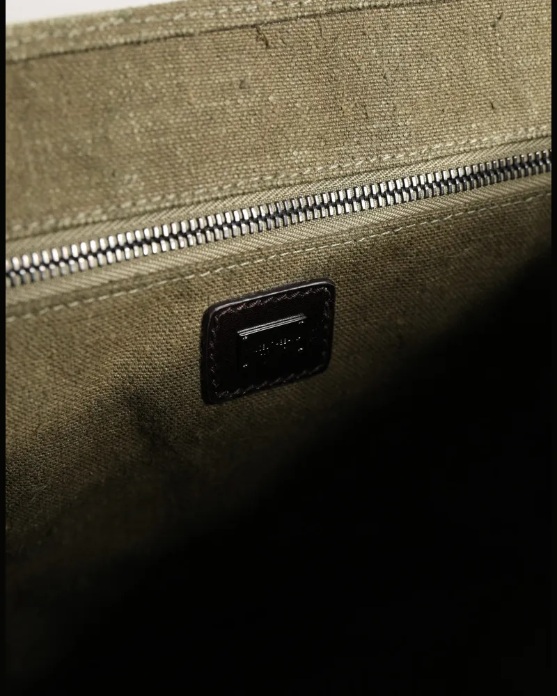 Dolce & Gabbana Men's Two-Tone Canvas & Leather Shoulder Bag Gray Gray