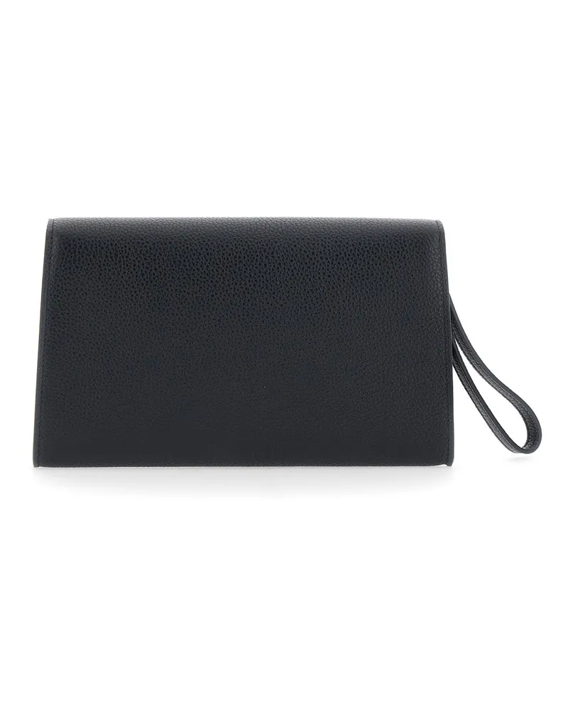 Ferragamo Women's Clutch Bag Black Grained Leather Calf Black