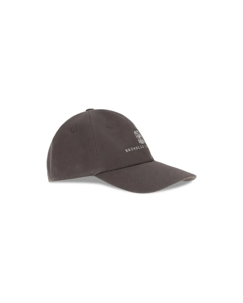 Brunello Cucinelli Men's Brown Cotton Cap (baseball Hat Brown