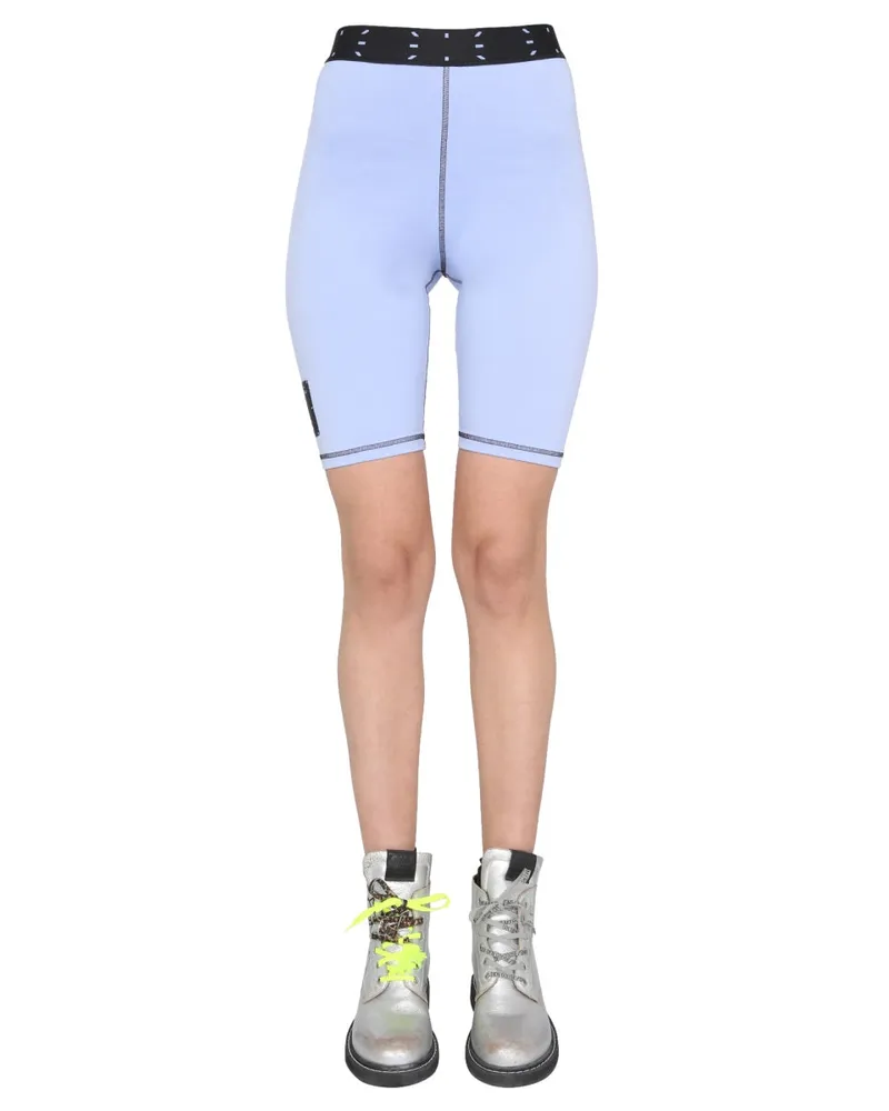 McQ Cyclist Cotton Blend Shorts — Purple Purple