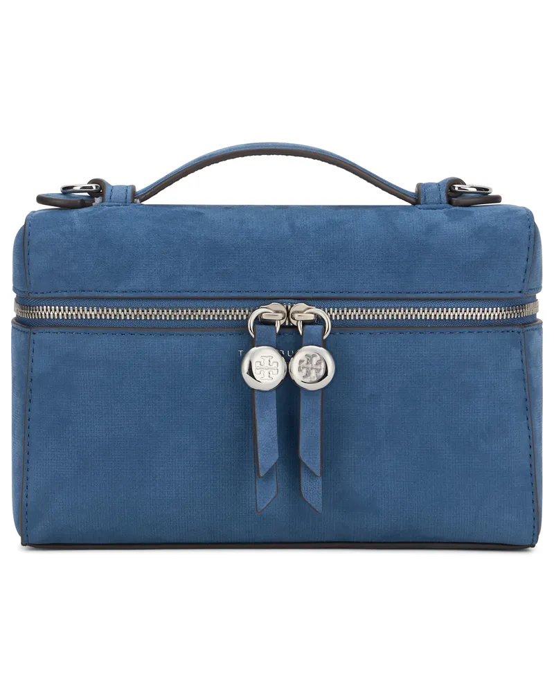 Tory Burch Women's Handbag Romy Nubuck Soft Blue Cow Hide Handbags Hand Bags Blue