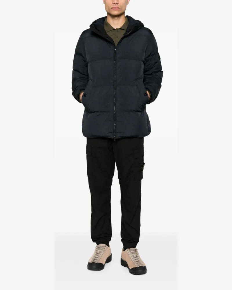Stone Island Men's Down Jacket Navy Blue Padded Navy