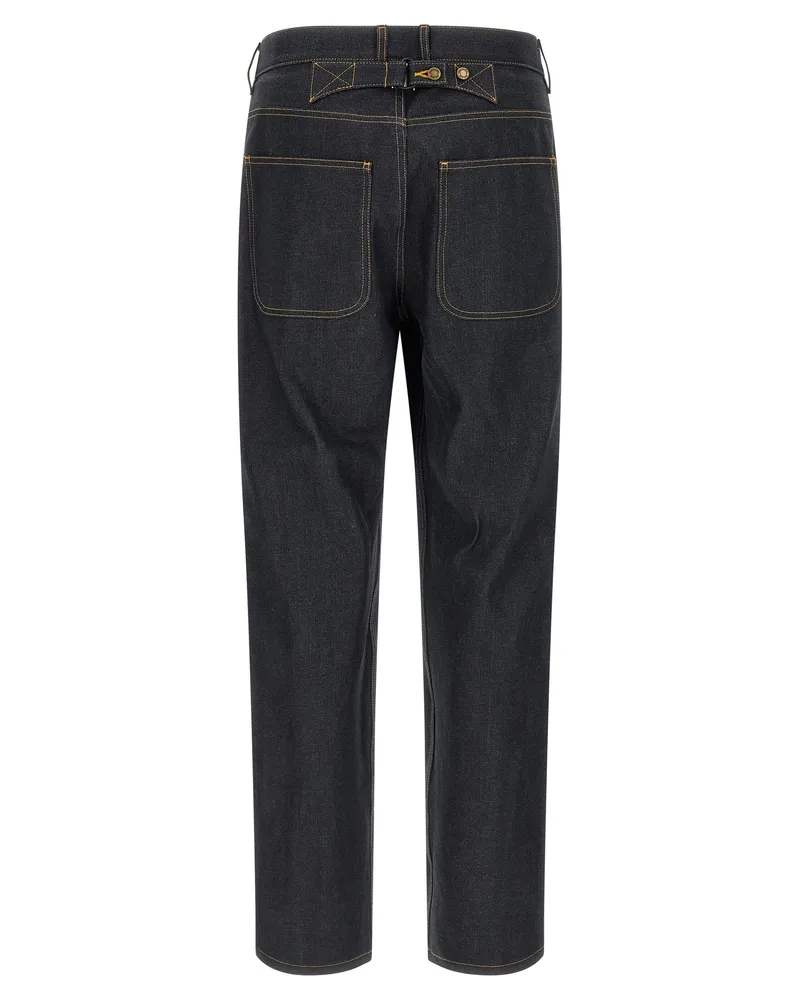 Thom Browne Men's Blue Cotton High-Waisted Jean Clothing Blue