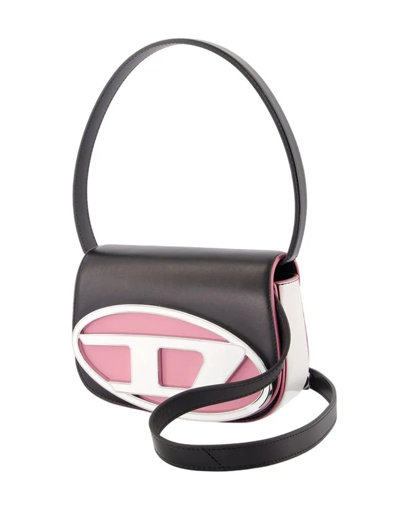 Diesel Women's 1dr Shoulder Bag -  Leather Black Cowhide Shoulder-Hobo-Bags Black