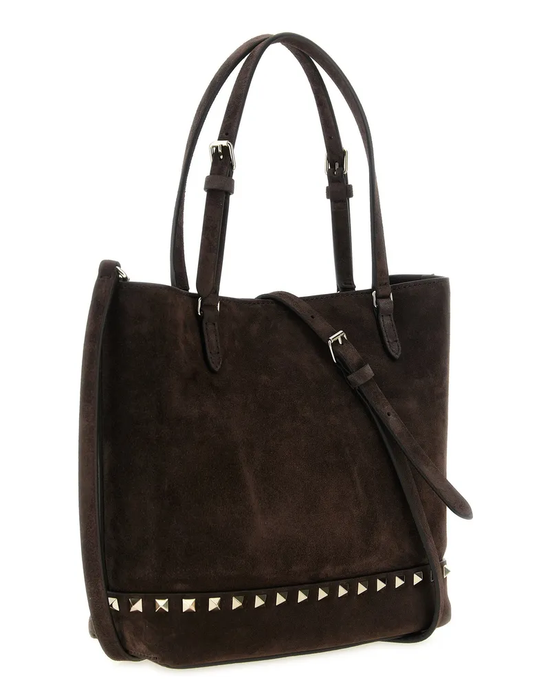 Valentino Garavani Rockstud Tote Bag — Brown Brown