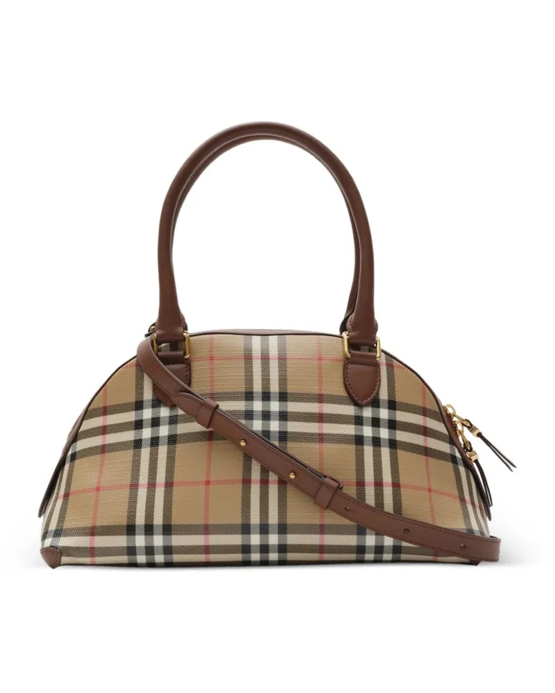Burberry Nova Check Canvas Shoulder Bag — Beige Beige