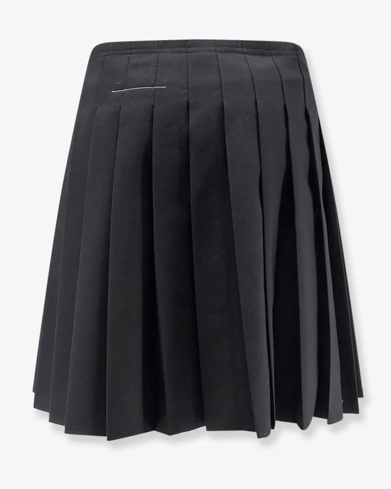 Maison Margiela Women's Pleated Mini Skirt Black Polyester Black