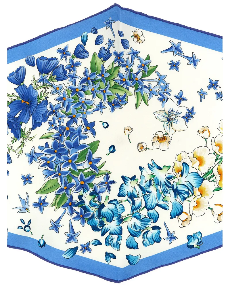 Ferragamo Primavera Print Diamond Scarf — Blue Blue
