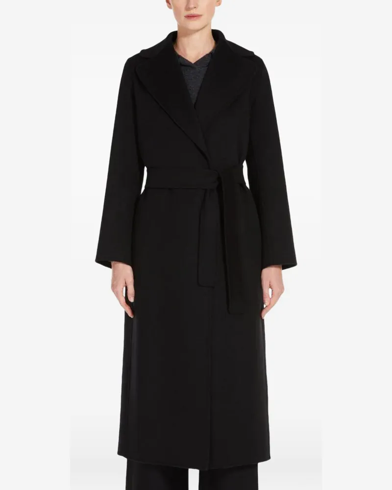 Max Mara Women's Coat Poldo Black Virgin Wool Black