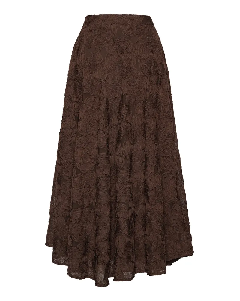ROTATE Birger Christensen Flower Skirt — Brown Brown