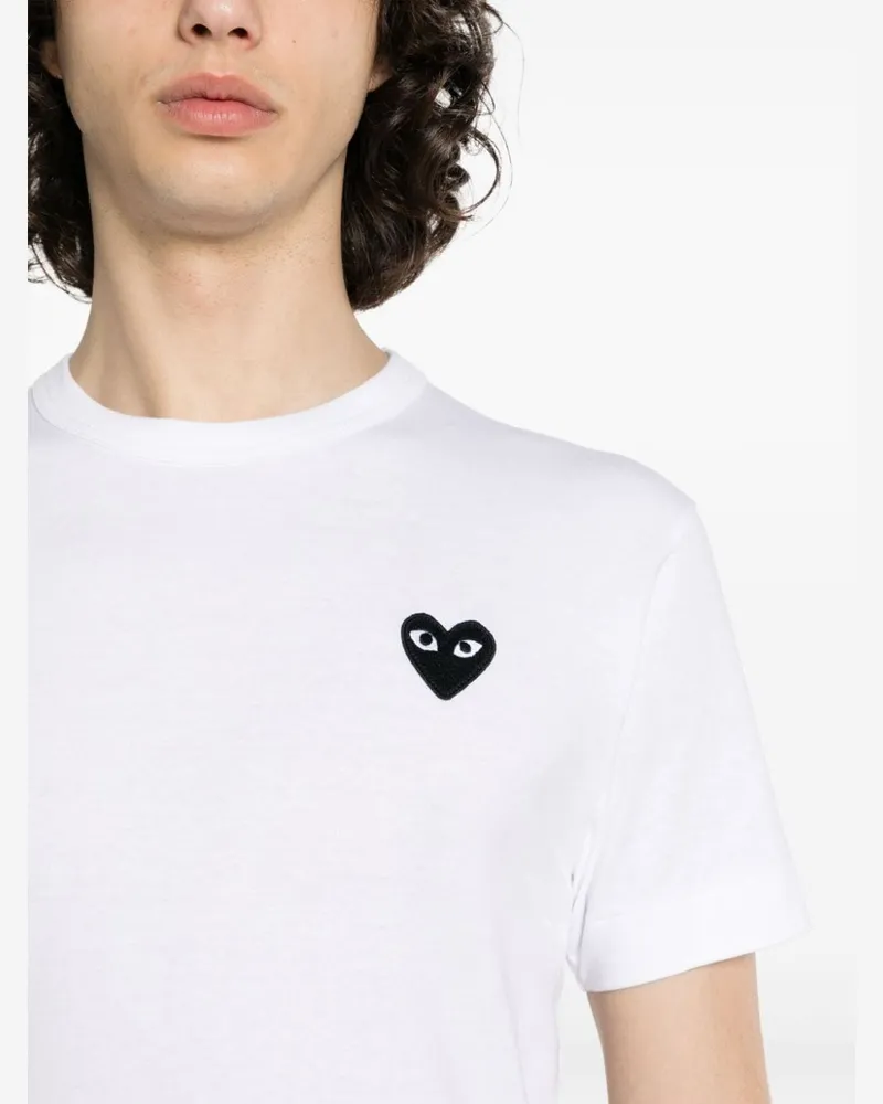 Comme des Garçons Embroidered Heart Logo T-Shirt — White White