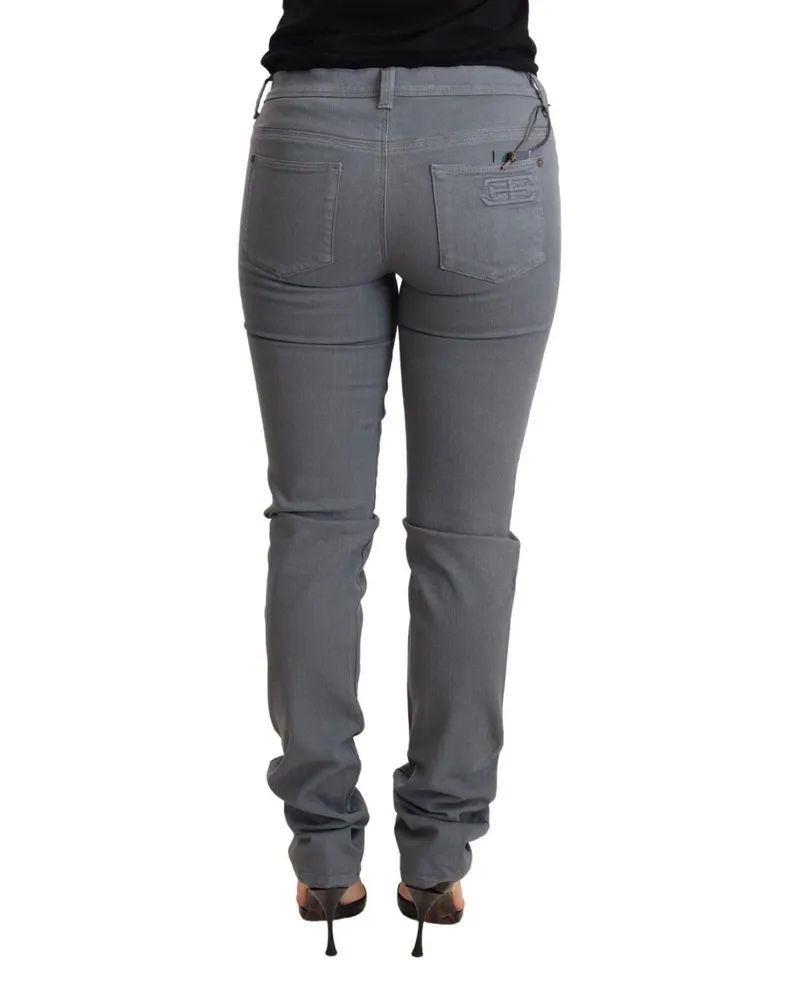 Ermanno Scervino Women's Gray Low Waist Skinny Slim Trouser Cotton Jeans Gray
