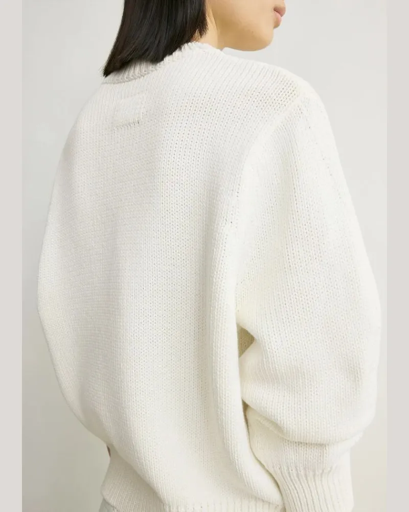 Totême Ribbed Knit Sweater — Ecru Ecru