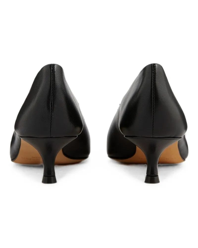 Le Monde Béryl Women's Kitten Heel Pumps Babouche Leather Black Calf High Shoes Black