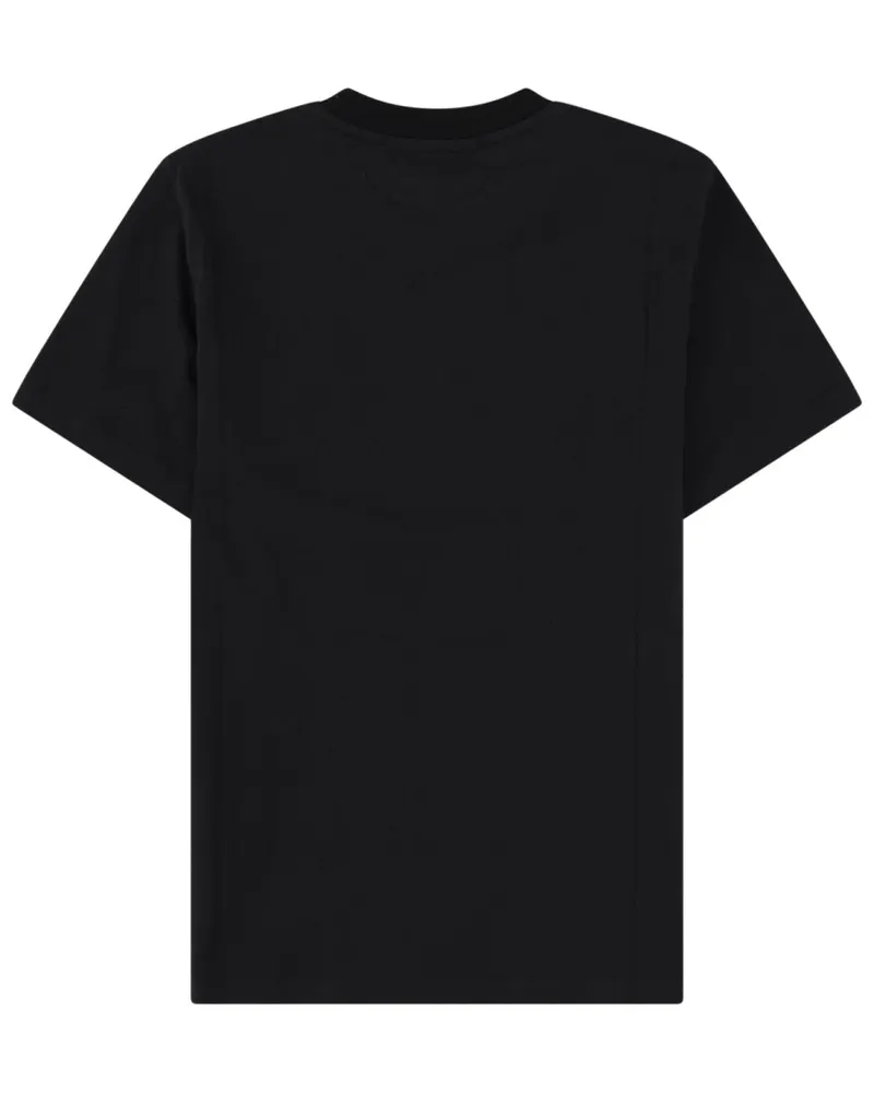 MSGM Logo-Embroidered Cotton T-Shirt — Black Black