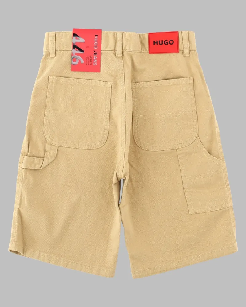 HUGO BOSS Cotton Blend Shorts — Beige Beige