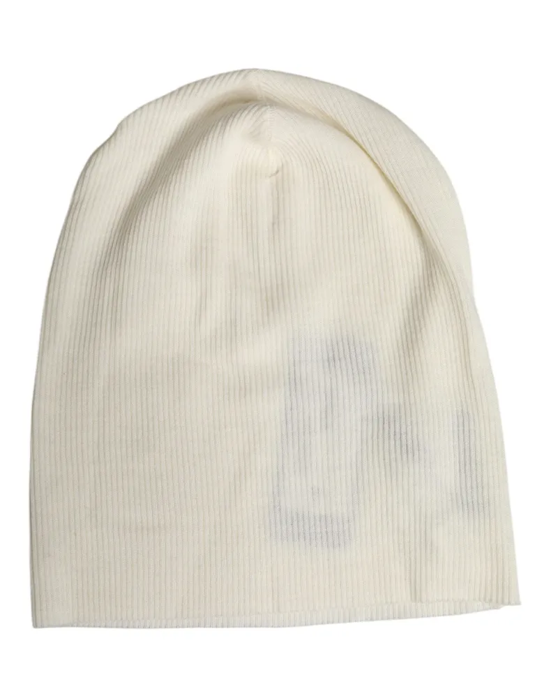 Dolce & Gabbana Men's Wool-Blend Knitted Beanie Beige Nylon Beige