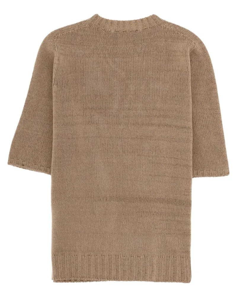 Fabiana Filippi Virgin Wool Blend T-Shirt — Beige Beige