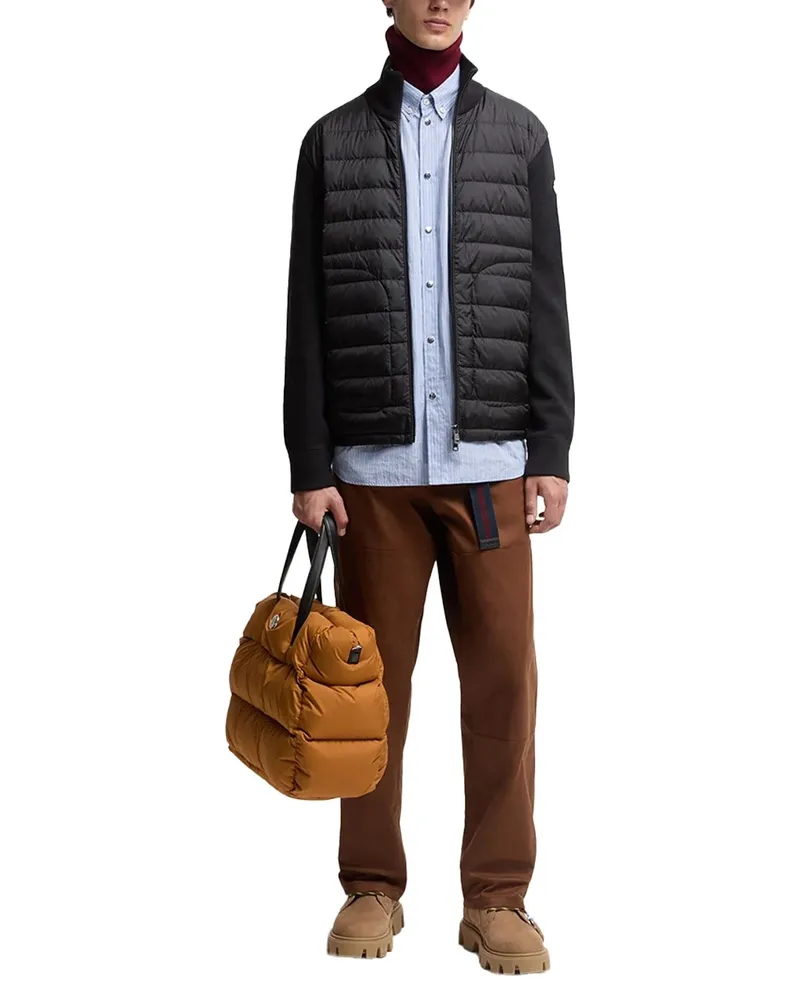 Moncler Wool-Blend Padded Down Jacket — Black Black