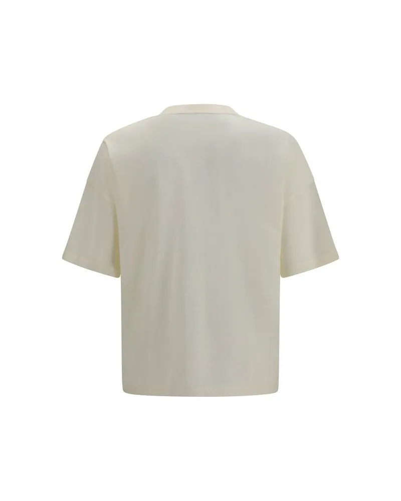 Palm Angels Men Beige Cotton T-Shirt Beige
