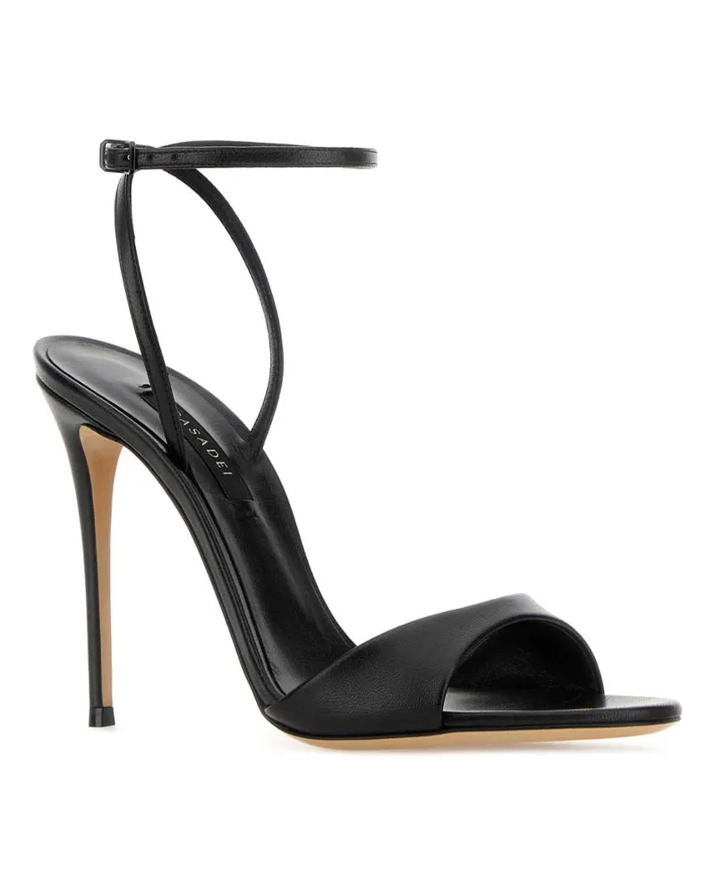 Casadei Women's Black Leather Minorca Sandals Nero Sandali Black