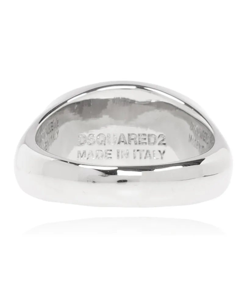 Dsquared2 Men's D2 Tag Ceresio 9 Logo Ring Silver Accessories > Jewelry Silver