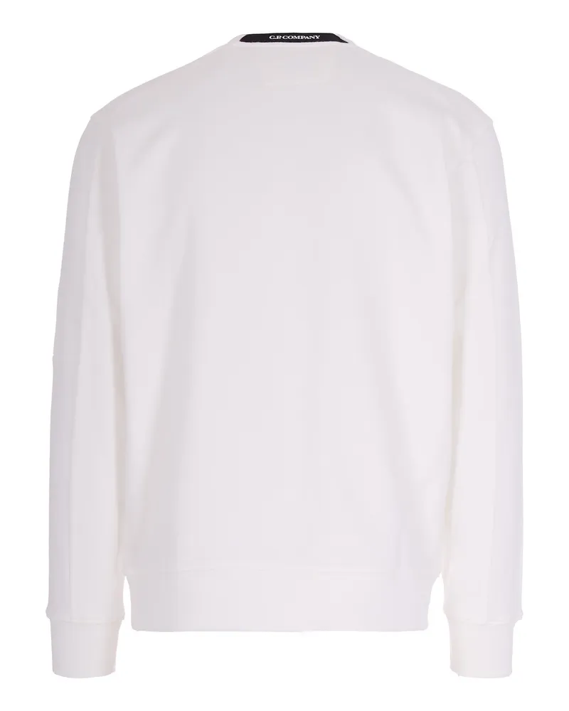 C.P. Company Diagonal Raised Fleece Cotton Sweatshirt — White White