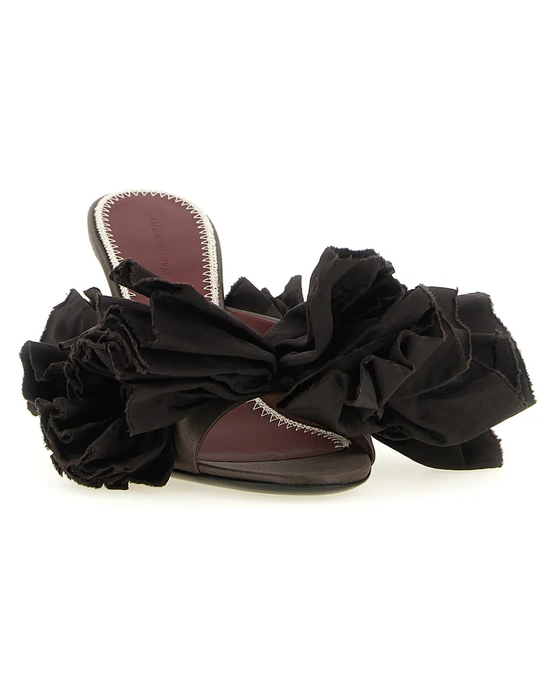 Magda Butrym Women's Brown Viscose Stiletto Heel Sandals Brown