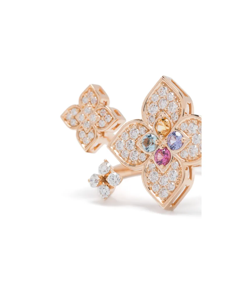 Roberto Coin Women's 18k Rose Gold Princess Flower Multi-Stone Ring Ss25 W Rose