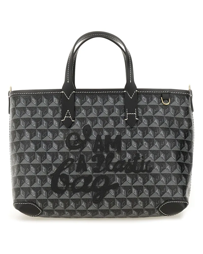 Anya Hindmarch Women's I Am A Plastic Bag Tote Xs Black Recycled Canvas Handbags Hand Black