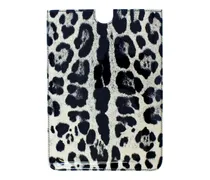 Leopard Print Leather Tablet Case — White