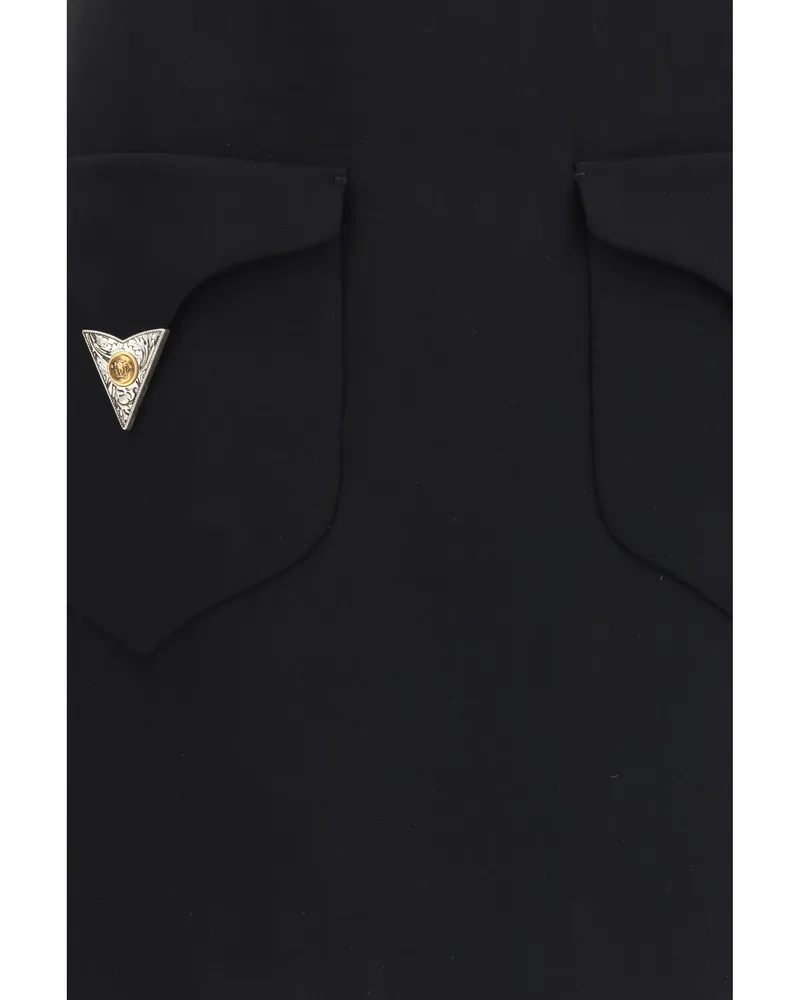 Versace Women's Mini Skirt Wool Black Fleece (ovis Aries Black