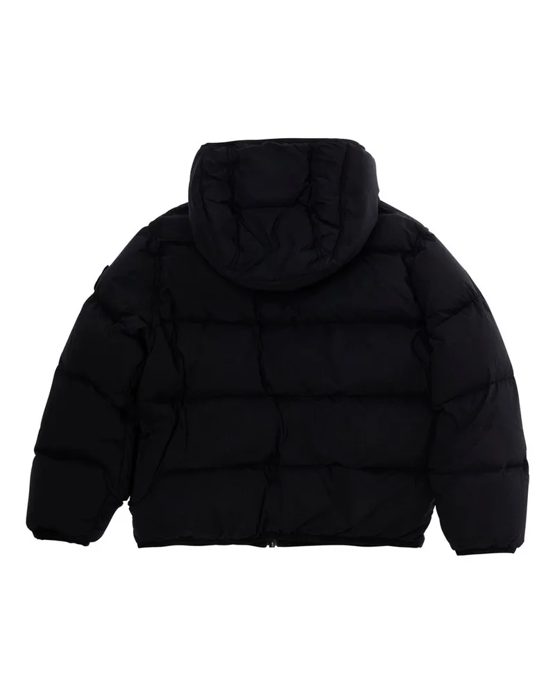 Stone Island Boys' Short Parka Black Tech Fabric Padded Jackets Black