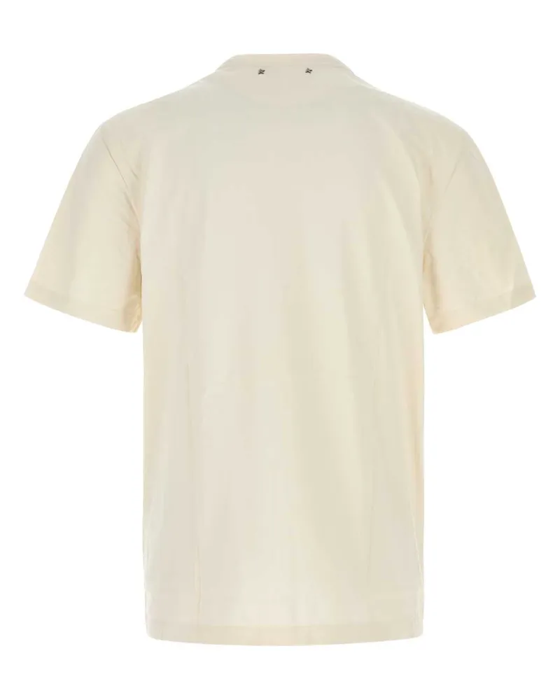 Golden Goose Men's Ivory Cotton T-Shirt Heritagewhite Exterior Exterior: T-shirts And Polos White
