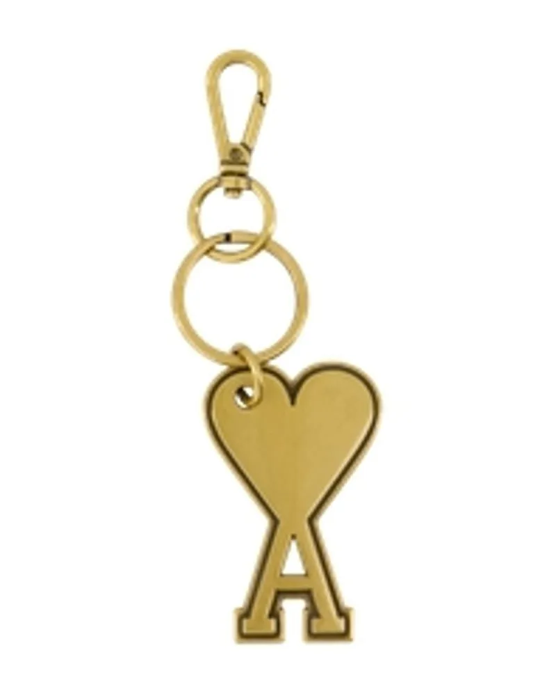 AMI Paris Unisex Key Case Gold Metal Belt Gold