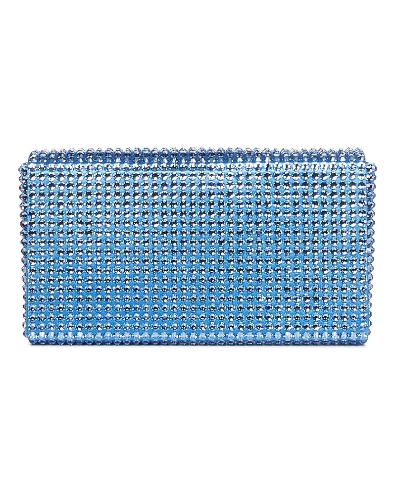Amina Muaddi Women's Clutch Super Amini Paloma Blue Satin Bags Blue
