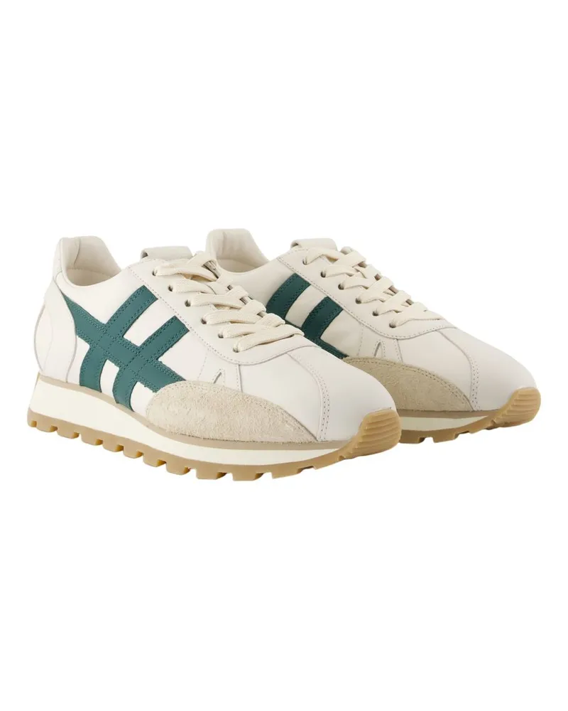 Hogan Men's H671 Sneakers -  Leather Beige Calfskin Shoes Beige