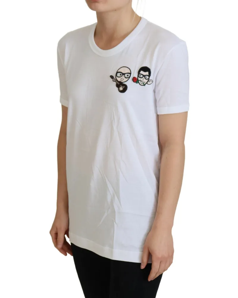 Dolce & Gabbana Women's White #dgfamily Crewneck Cotton T-Shirt White