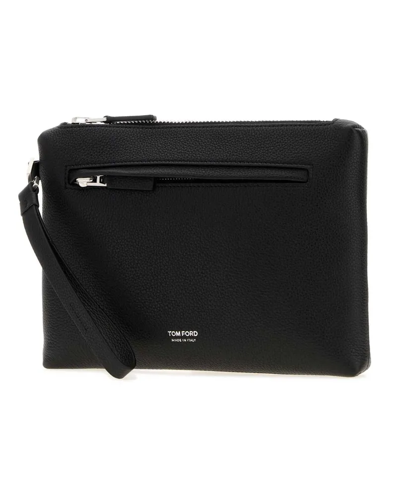 Tom Ford Men's Black Leather Clutch Black
