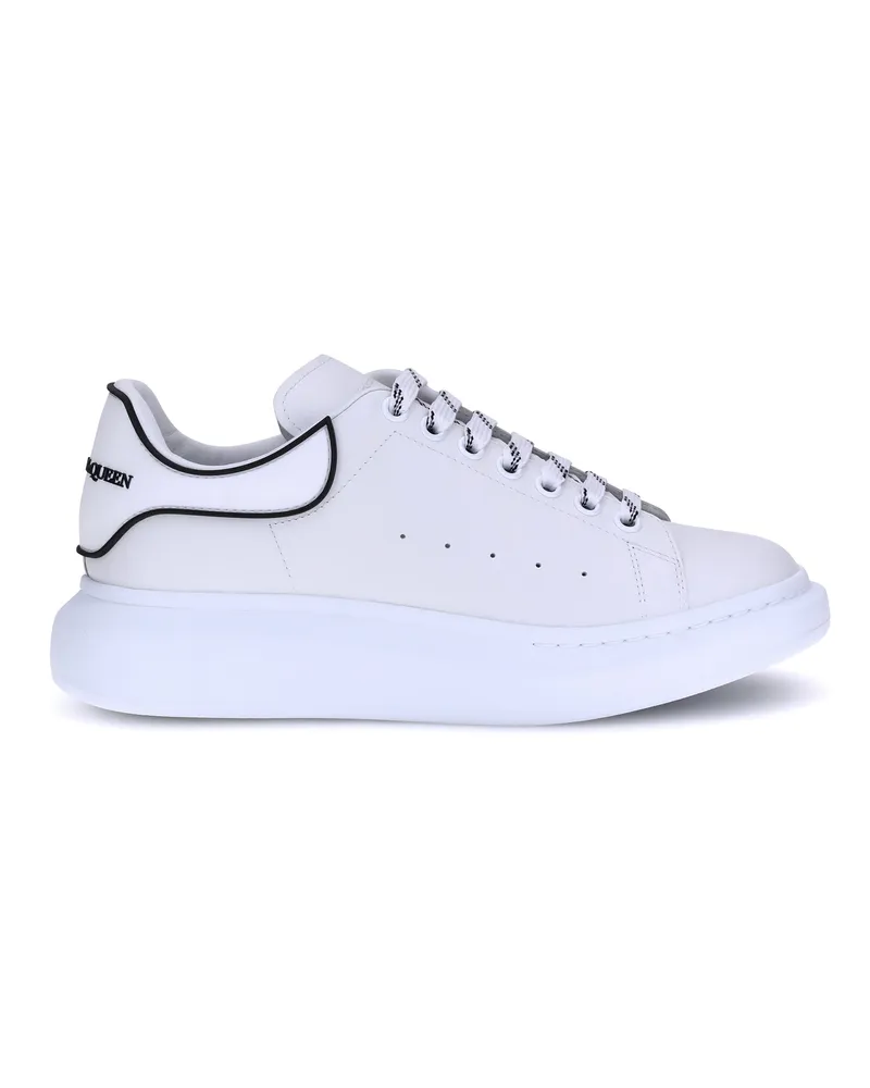 Alexander McQueen Men's Leather Sneakers White-Black White-White-Black Upper: Rubber Trainers White/white/black White